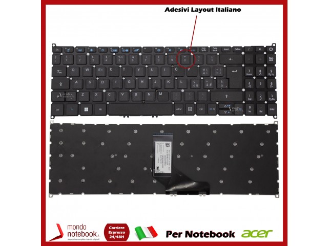 Tastiera Notebook ACER TravelMate P215-52G P215-53 P50-53 P215-53G (Italiana) CON ADEVIVI LAYOUT ITA