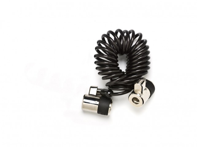 Ergonomic Solutions ClickSafe Dual Lock Curly  Cable - BLACK