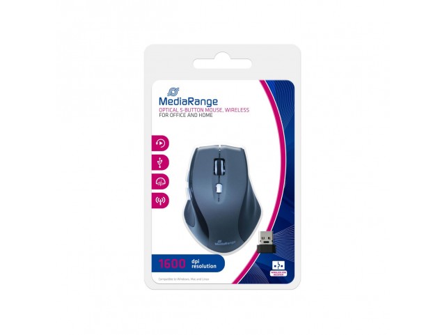 MediaRange MROS203 mouse Right-hand RF Wireless  Optical 1600 DPI Scrollra